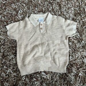 Little Co. Tan Knit Polo Sweater Size 18M